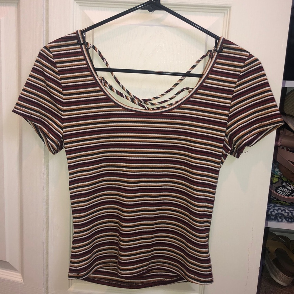 Striped Shirt with Criss-Cross Back